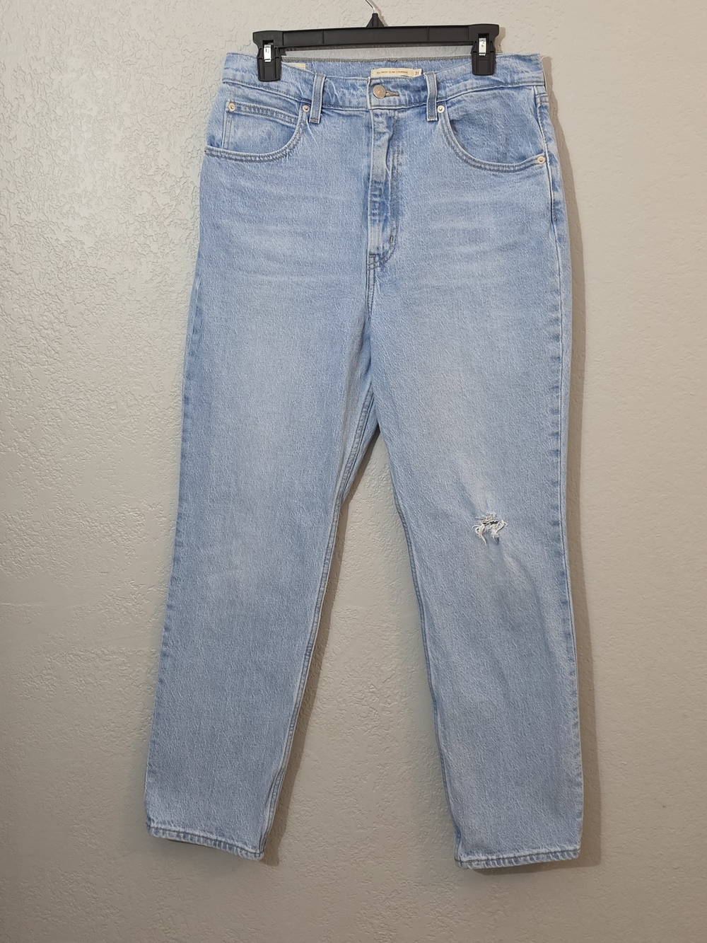 Levi's 70s High Slim Straight Jeans Light Wash Distressed Womens 31